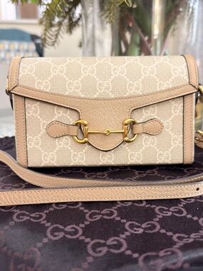 Gucci Horsebit Mini Crossbody Bag – Beige GG Supreme Canvas